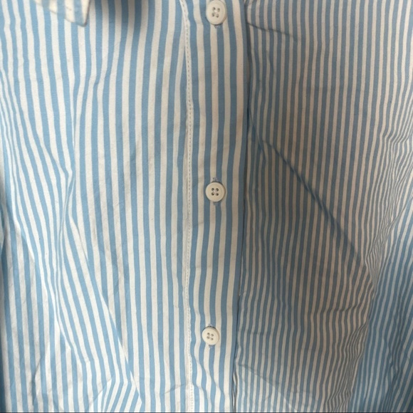 French Connection Seranna Stripe Tie Waist Button Up Shirt Size M - Picture 3 of 12